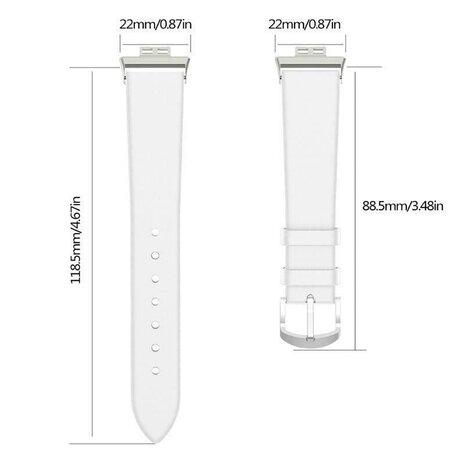 Strap-it Strap-it Bracelet cuir Huawei Watch Fit SE (blanc)