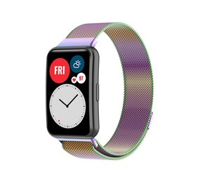 Strap-it Bracelet Milanais Huawei Watch Fit SE (arc-en-ciel)