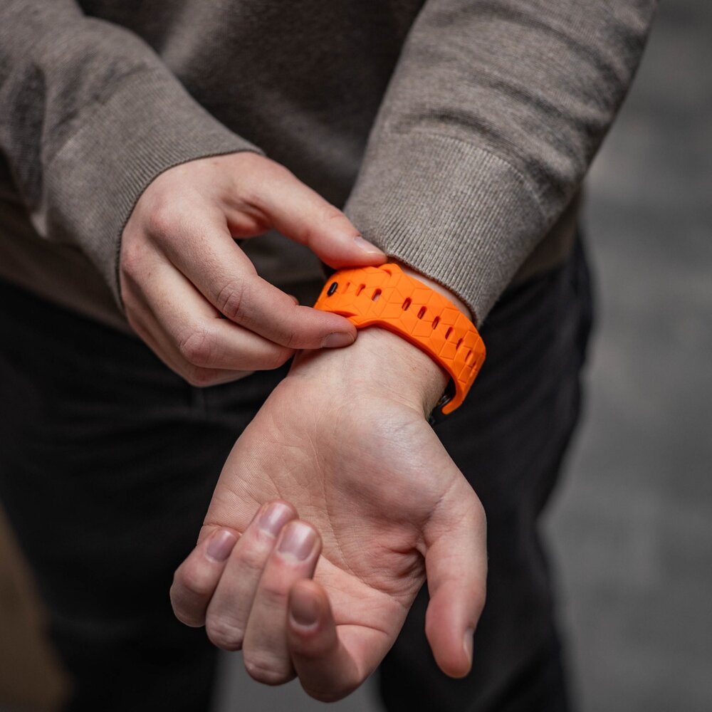 Bandz Bandz Bracelet silicone 'Hexagons' Samsung Galaxy Watch Ultra (orange)