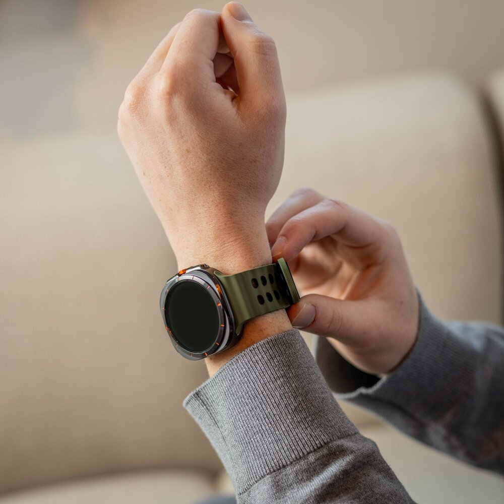 Strap-it Strap-it Bracelet silicone Wave Samsung Galaxy Watch Ultra (vert/noir)