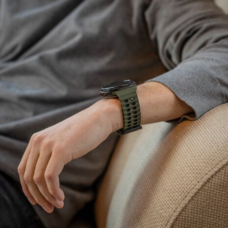 Strap-it Strap-it Bracelet silicone Wave Samsung Galaxy Watch Ultra (vert/noir)