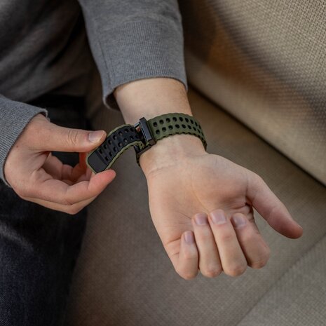 Strap-it Strap-it Bracelet silicone Wave Samsung Galaxy Watch Ultra (vert/noir)