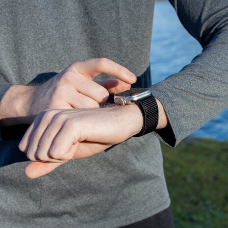 Bandz Bandz Bracelet nylon 'Classique' avec P-buckle Apple Watch (noir)