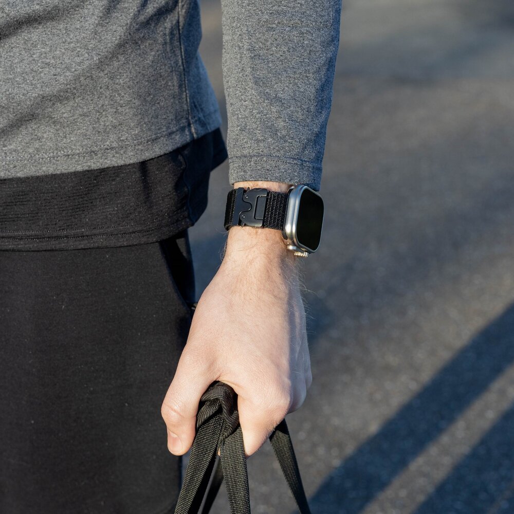 Bandz Bandz Bracelet nylon 'Classique' avec P-buckle Apple Watch (noir)