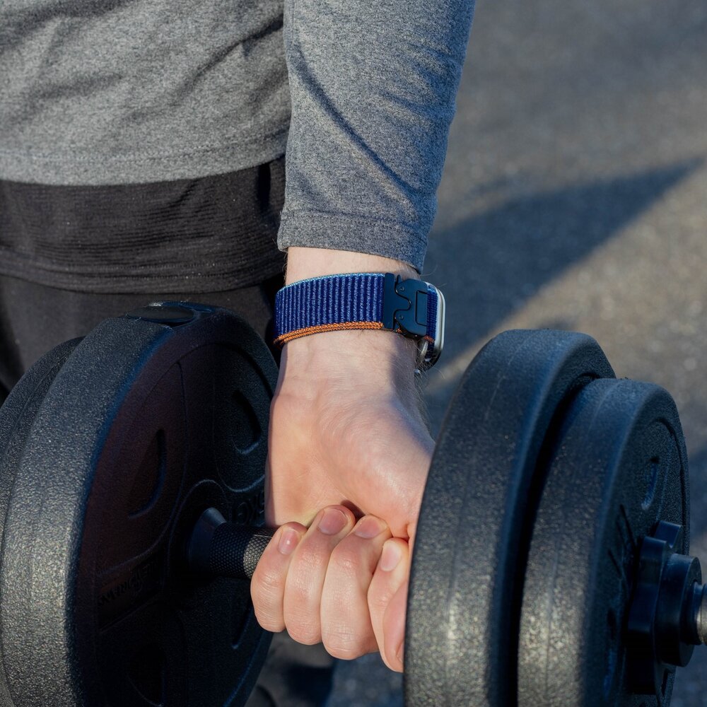 Bandz Bandz Bracelet nylon 'Classique' avec P-buckle Apple Watch (bleu foncé)