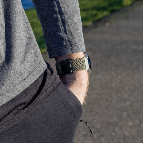 Strap-it Strap-it Bracelet tressé Withings Steel HR - 40mm avec P-boucle (vert)