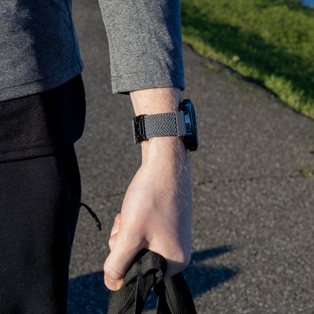 Strap-it Strap-it Bracelet tressé Amazfit GTR 2 avec P-boucle (gris)