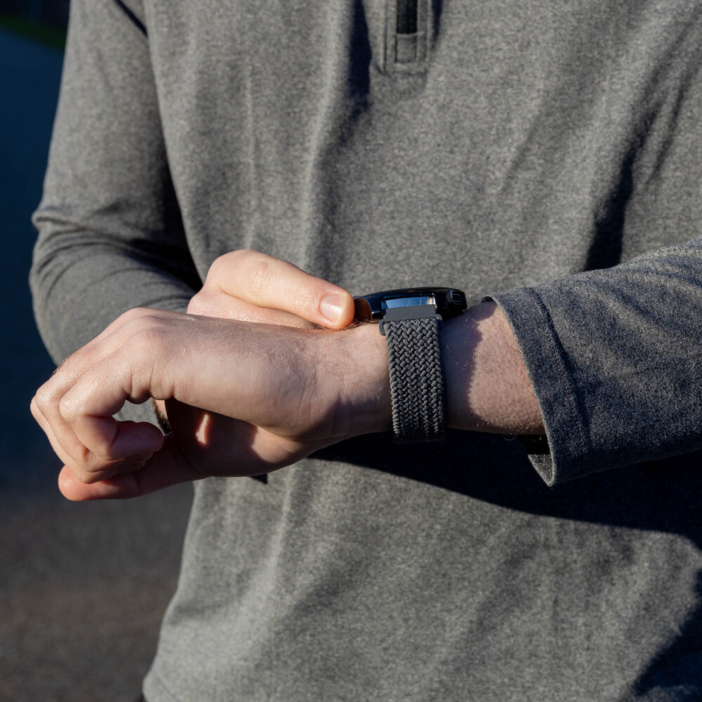 Strap-it Strap-it Bracelet tressé Amazfit GTR 4 avec P-boucle (gris)