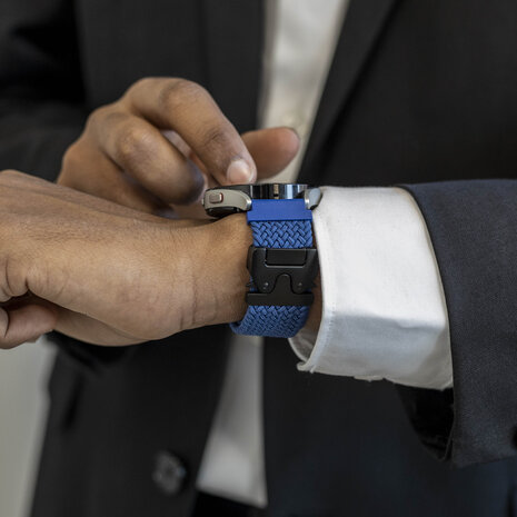 Strap-it Strap-it Bracelet tressé Samsung Galaxy Watch 7 - 40mm avec P-boucle (bleu)