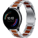 Strap-it Bracelet en bois/acier OnePlus Watch 3 (argent)