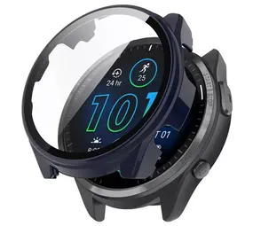 Strap-it Coque rigide avec verre Garmin Forerunner 965 (bleu foncé)