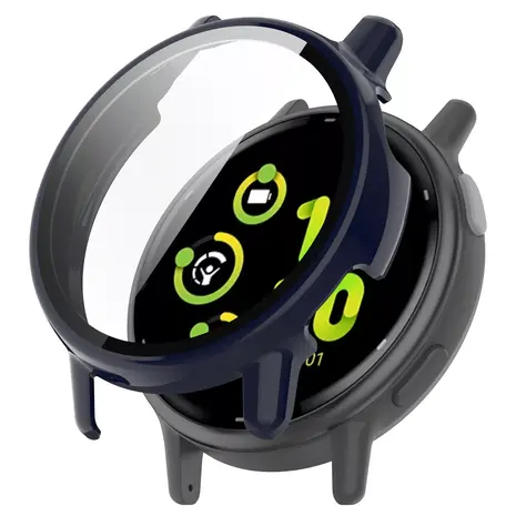 Strap-it Strap-it Coque rigide avec verre Garmin Vivoactive 5 (bleu foncé)