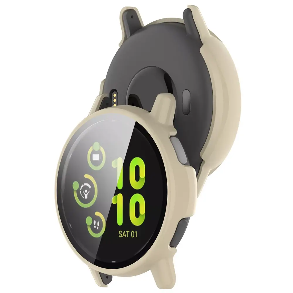 Strap-it Strap-it Coque rigide avec verre Garmin Vivoactive 5 (beige)