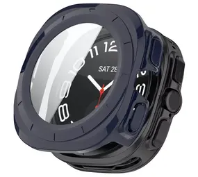 Strap-it Coque rigide avec verre Samsung Galaxy Watch Ultra (bleu foncé)