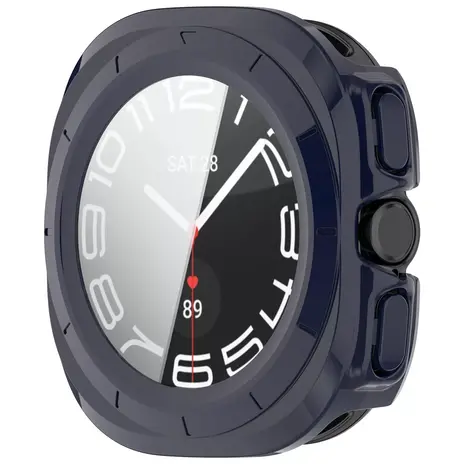 Strap-it Strap-it Coque rigide avec verre Samsung Galaxy Watch Ultra (bleu foncé)