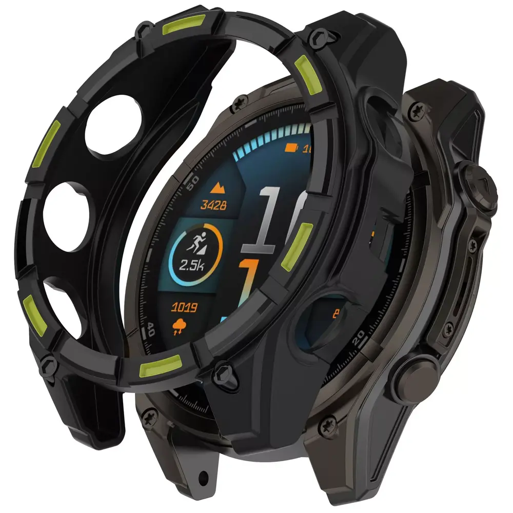 Strap-it Strap-it Coque TPU robuste Garmin Fenix 8 - 47mm AMOLED (noir/vert)