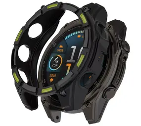 Strap-it Coque TPU robuste Garmin Fenix 8 - 47mm AMOLED (noir/vert)