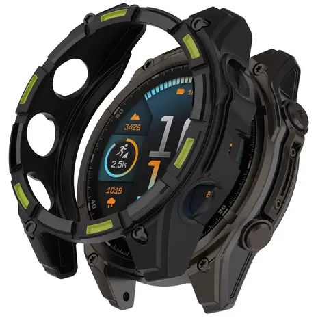 Strap-it Strap-it Coque TPU robuste Garmin Fenix 8 - 47mm AMOLED (noir/vert)