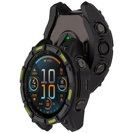 Strap-it Strap-it Coque TPU robuste Garmin Fenix 8 - 47mm SOLAR (noir/vert)