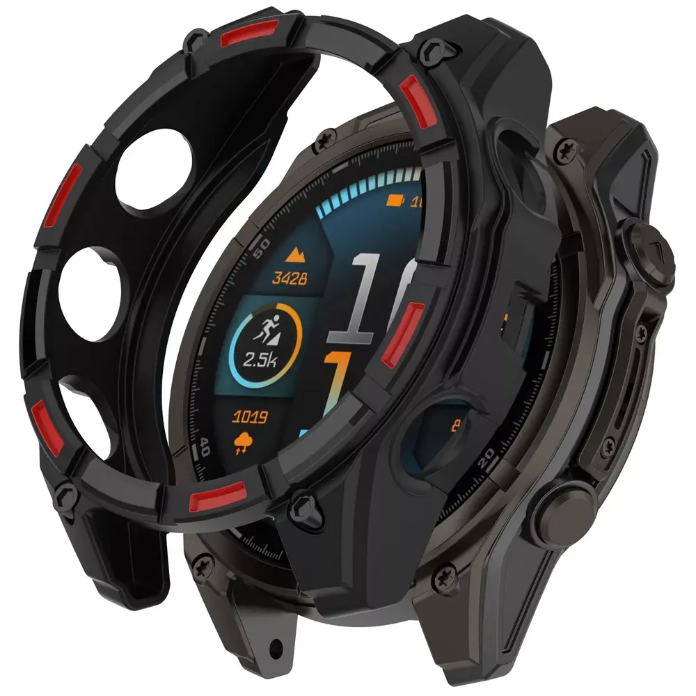 Strap-it Strap-it Coque TPU robuste Garmin Fenix 8 - 47mm SOLAR (noir/rouge) Strap-it Strap-it Coque TPU robuste Garmin Fenix 8 - 47mm SOLAR (noir/rouge)