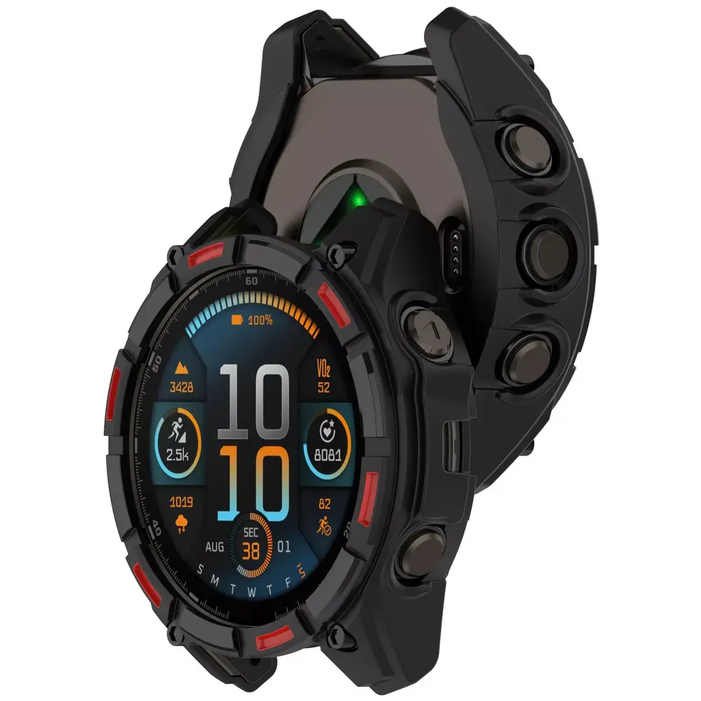 Strap-it Strap-it Coque TPU robuste Garmin Fenix 8 - 47mm SOLAR (noir/rouge) Strap-it Strap-it Coque TPU robuste Garmin Fenix 8 - 47mm SOLAR (noir/rouge)