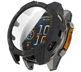 Strap-it Coque rigide avec verre Garmin Fenix 8 - 51mm SOLAR (noir/orange)
