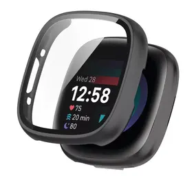 Strap-it Coque rigide avec verre Fitbit Versa 4 / Sense 2 (noir)