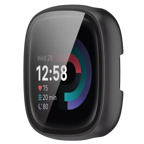 Strap-it Strap-it Coque rigide avec verre Fitbit Versa 4 / Sense 2 (noir)
