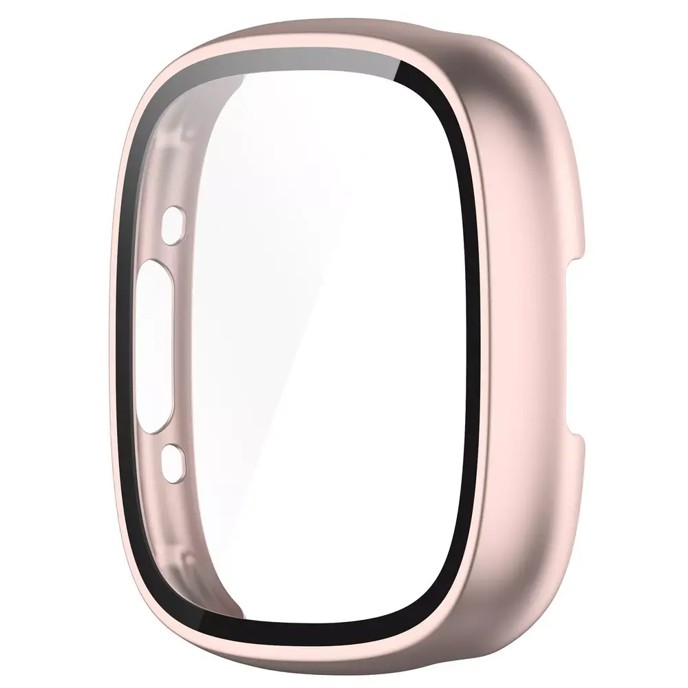 Strap-it Strap-it Coque rigide avec verre Fitbit Versa 4 / Sense 2 (or rose)