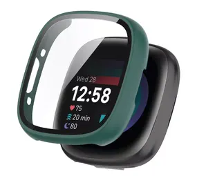 Strap-it Coque rigide avec verre Fitbit Versa 4 / Sense 2 (vert)