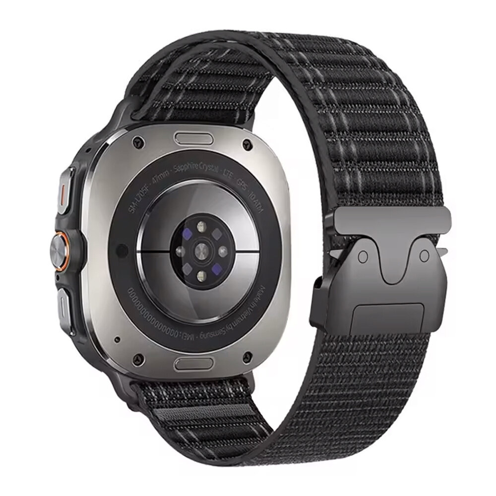 Strap-it Strap-it Bracelet nylon wave Samsung Galaxy Watch Ultra avec P-boucle (noir)