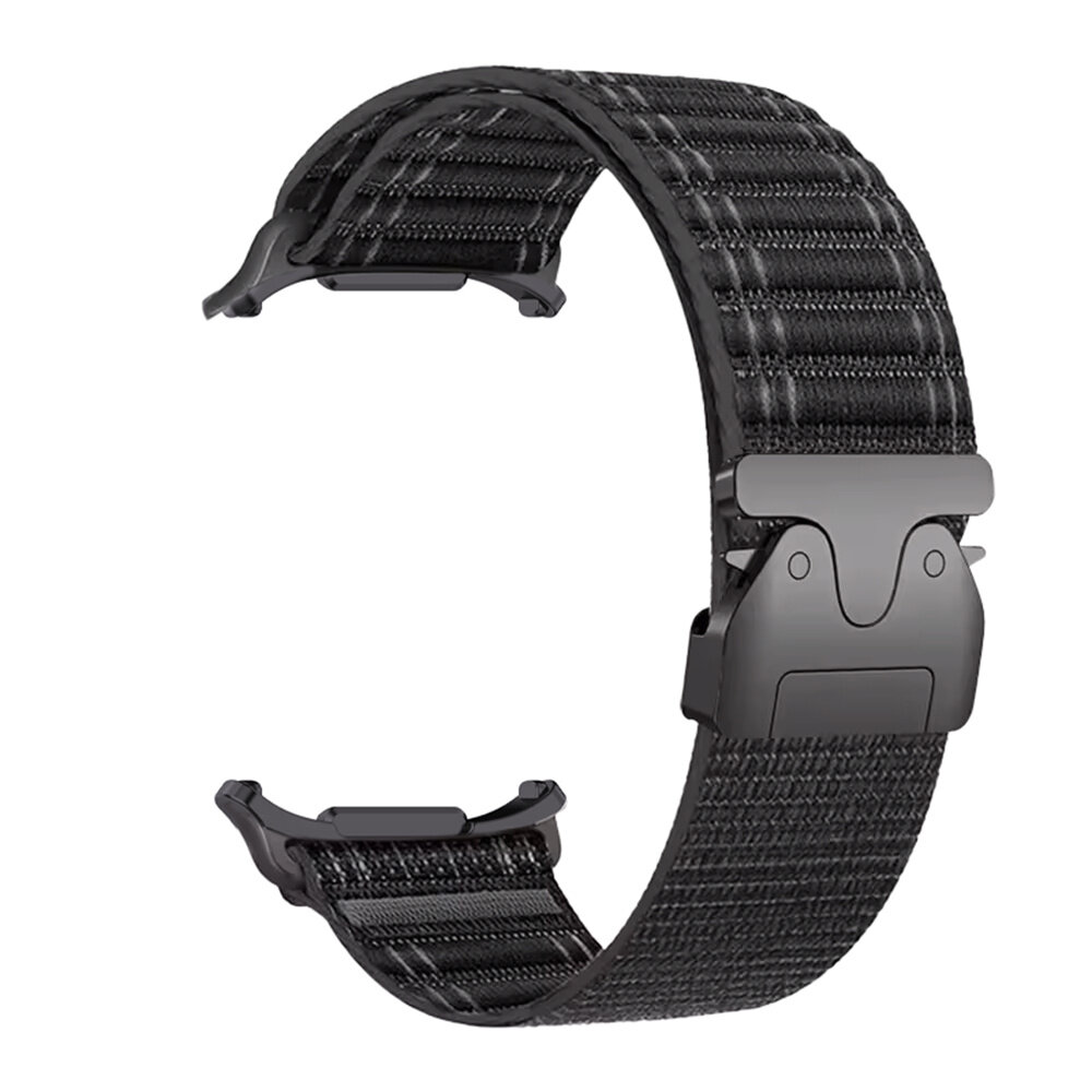 Strap-it Strap-it Bracelet nylon wave Samsung Galaxy Watch Ultra avec P-boucle (noir)