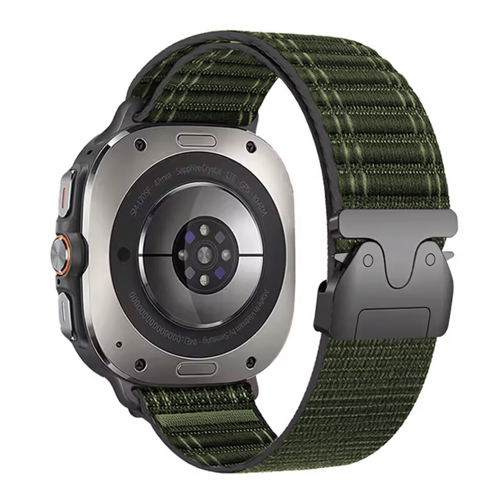 Strap-it Strap-it Bracelet nylon wave Samsung Galaxy Watch Ultra avec P-boucle (vert)