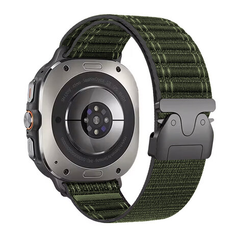 Strap-it Strap-it Bracelet nylon wave Samsung Galaxy Watch Ultra avec P-boucle (vert)