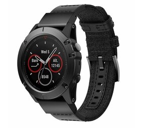 Strap-it Bracelet hybride nylon Garmin Tactix 8 - 47mm (noir)