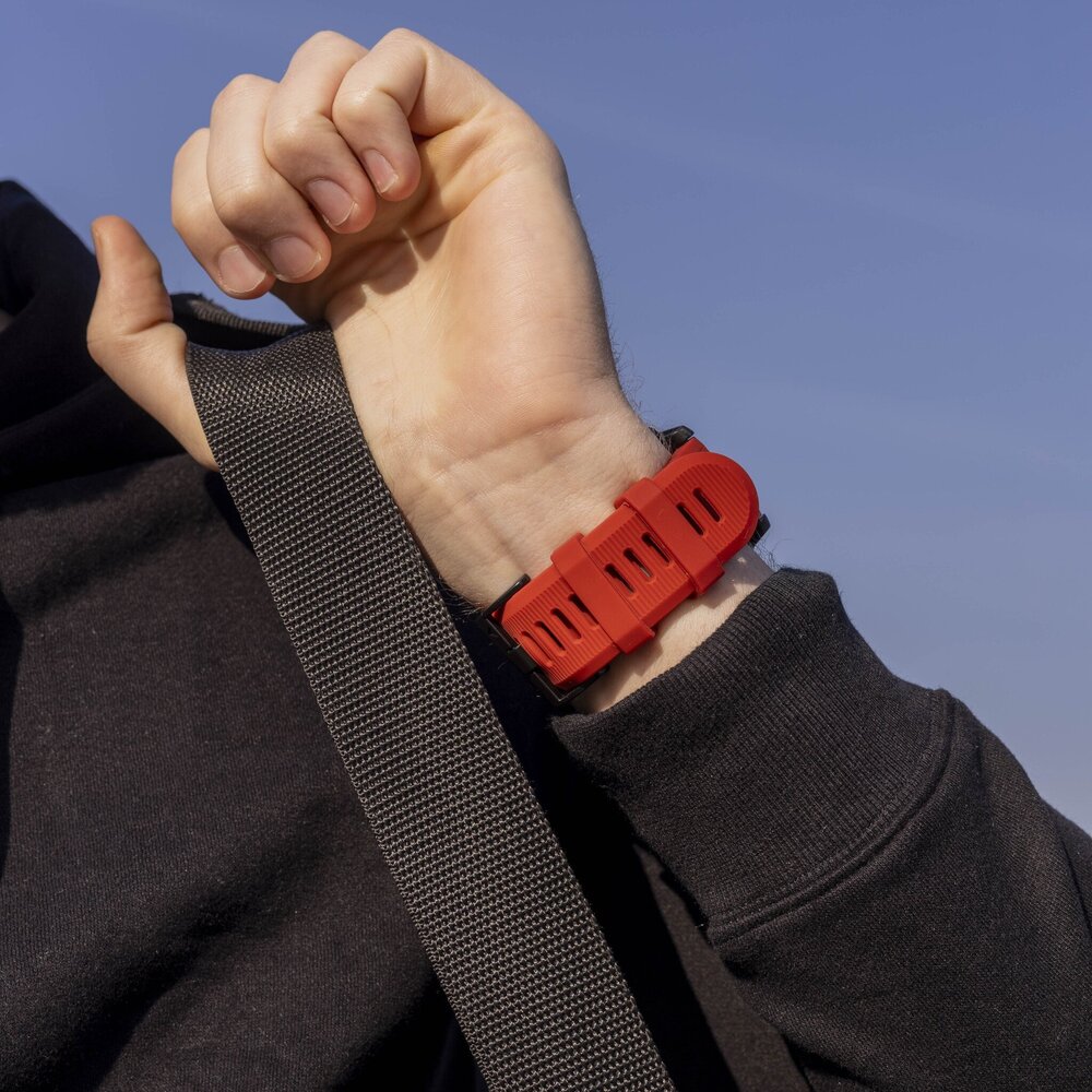 Strap-it Strap-it Bracelet silicone Garmin Tactix 7 (rouge)