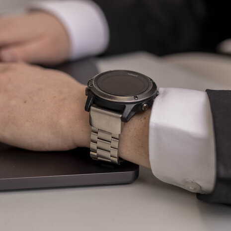 Strap-it Strap-it Bracelet acier Garmin Tactix 7 (argent)