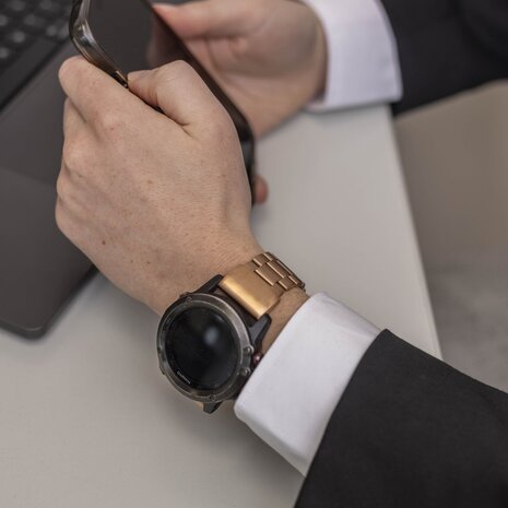 Strap-it Strap-it Bracelet acier Garmin Tactix 7 (or rose)