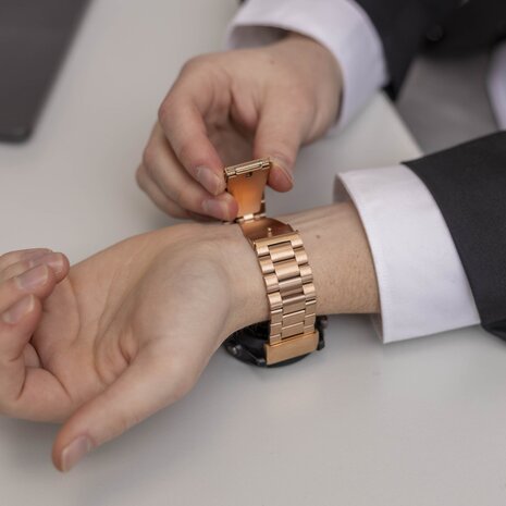 Strap-it Strap-it Bracelet acier Garmin Tactix 7 (or rose)