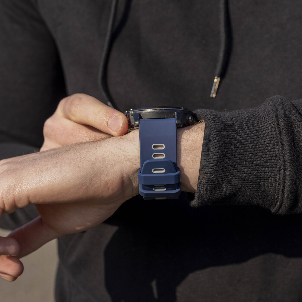 Strap-it Strap-it Bracelet à boucle sport Garmin Tactix 7 Pro (bleu/gris)