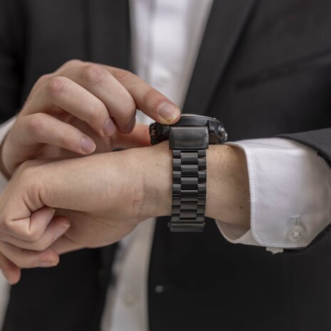 Strap-it Strap-it Bracelet acier Garmin Tactix 7 Pro (noir)