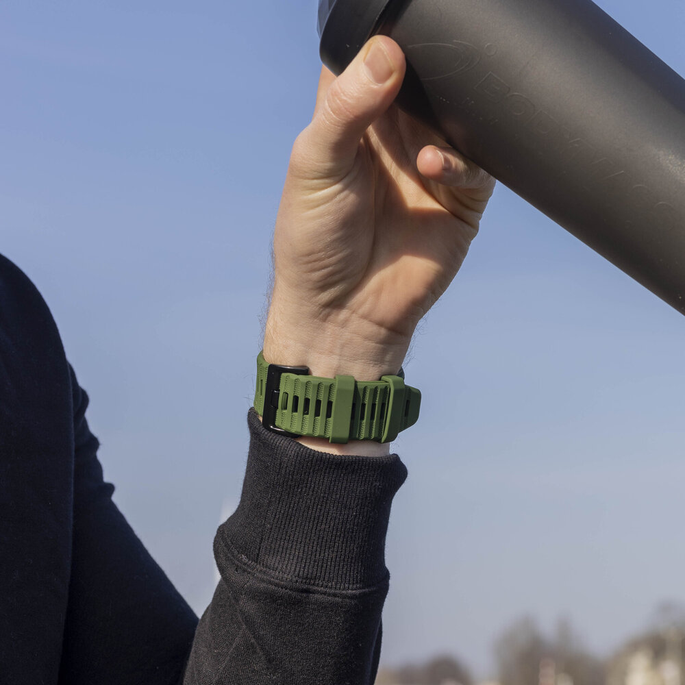Bandz Bracelet silicone à boucle Garmin Tactix 7 Pro (vert foncé)