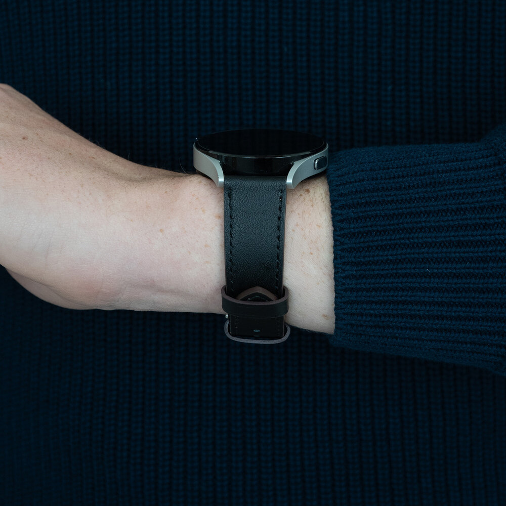 Bandz Bandz Bracelet cuir "Deluxe" Samsung Galaxy Watch 42mm (noir)