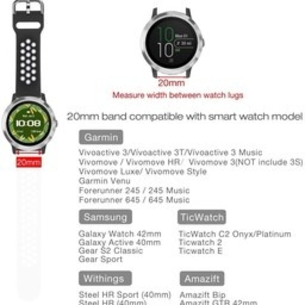 Strap-it Strap-it Bracelet acier Garmin Venu (noir) Strap-it Strap-it Bracelet acier Garmin Venu (noir)