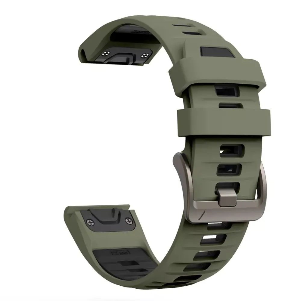 Strap-it Strap-it Bracelet sport á boucle Garmin Fenix ​​​​5x / 6x (vert olive/noir)