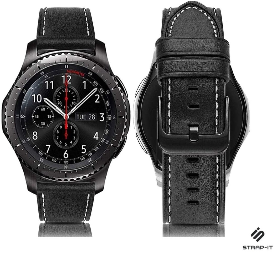 Strap-it Strap-it Bracelet cuir Samsung Galaxy Watch 46mm (noir)