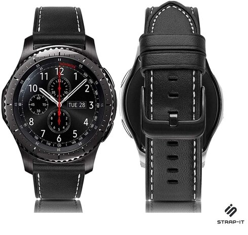 Strap-it Strap-it Bracelet cuir Garmin Vivoactive 4 - 45mm - noir Strap-it Strap-it Bracelet cuir Garmin Vivoactive 4 - 45mm - noir