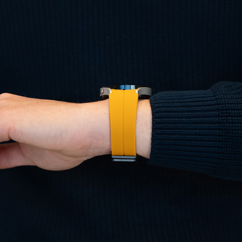 Bandz Bandz Bracelet silicone avec D-Buckle Samsung Galaxy Watch 6 - 44mm (jaune)