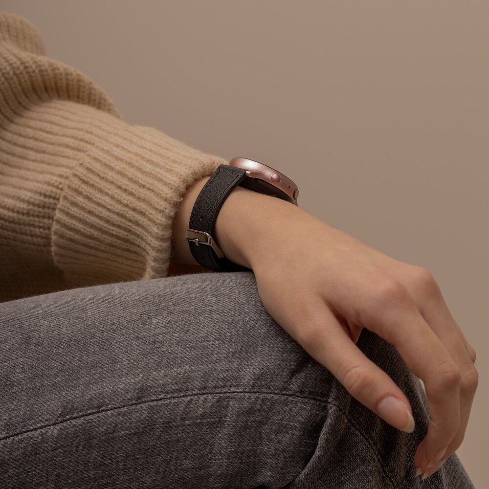 Strap-it Strap-it Bracelet cuir Xiaomi Watch S1 (serré noir)