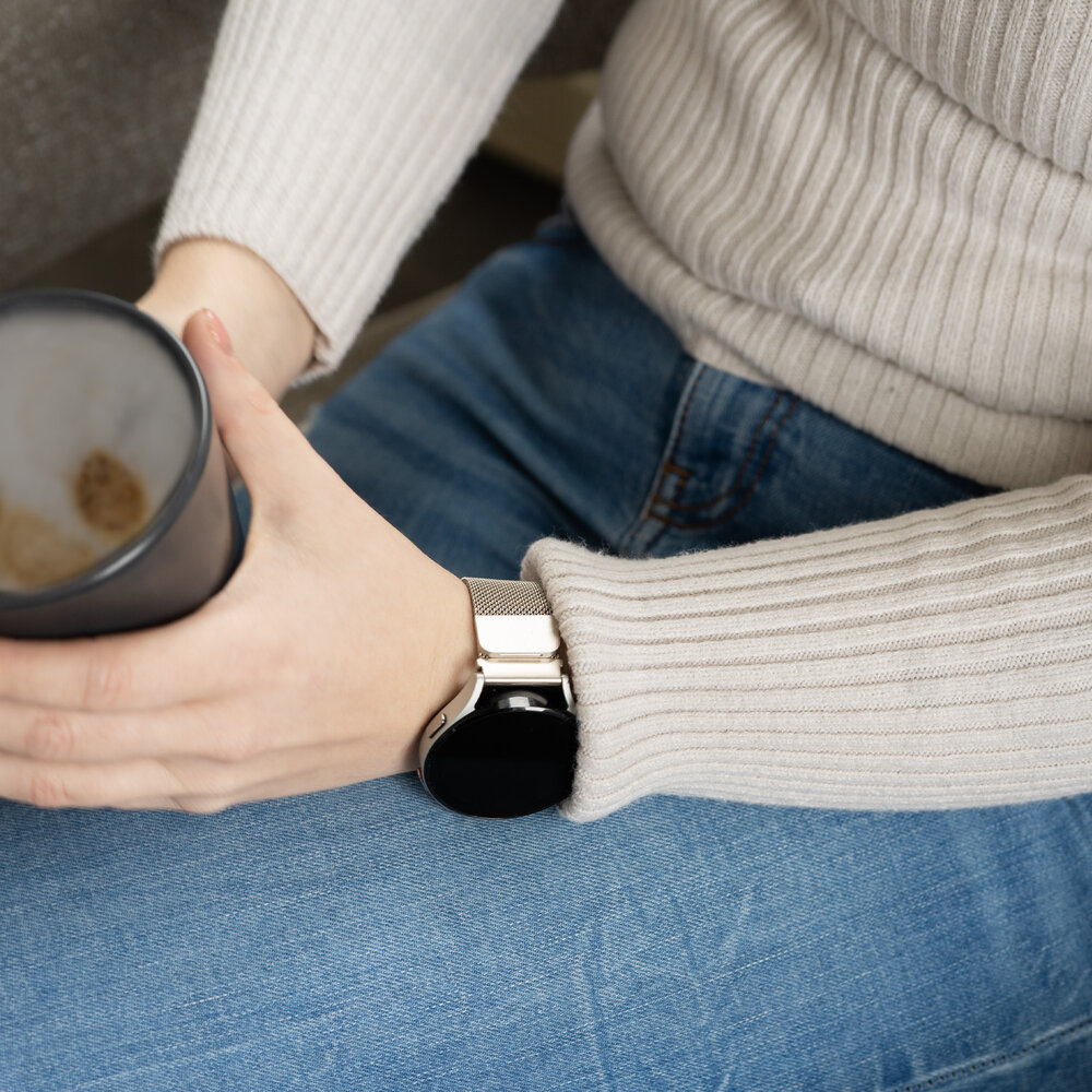 Strap-it Strap-it Bracelet milanais Samsung Galaxy Watch 6 Classic 47mm (lumière stellaire)